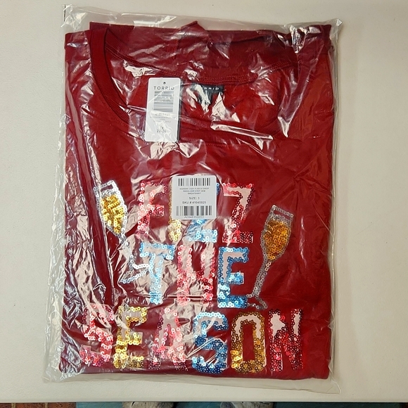 ❤️NWT VINTAGE TORRID SWEATSHIRT CHRISTMAS HOLIDAY - FIZZ THE SEASON - PLUS SIZE - Picture 5 of 8